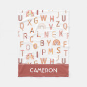 Fun Rainbow Alphabet Muster Fleecedecke (Vorderseite)