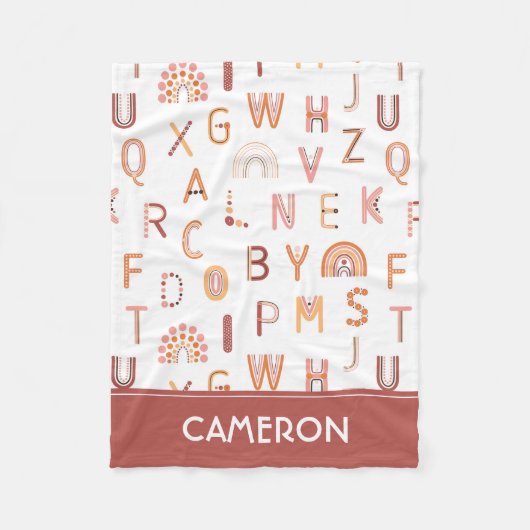 Fun Rainbow Alphabet Muster Fleecedecke (Vorderseite)