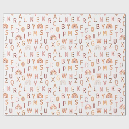 Fun Rainbow Alphabet Muster Geschenkpapier (Flach)