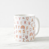 Fun Rainbow Alphabet Muster Kaffeetasse (VorderseiteRechts)