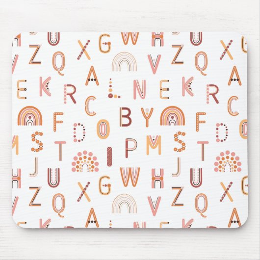 Fun Rainbow Alphabet Muster Mousepad (Vorne)