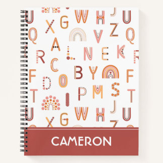 Fun Rainbow Alphabet Muster Notizblock