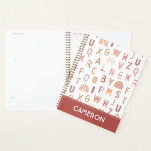 Fun Rainbow Alphabet Muster Planer