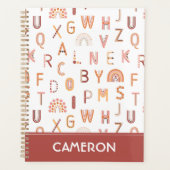 Fun Rainbow Alphabet Muster Planer (Vorderseite)