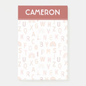 Fun Rainbow Alphabet Muster Post-it Klebezettel (Vorderseite)