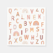Fun Rainbow Alphabet Muster Serviette (Vorderseite)