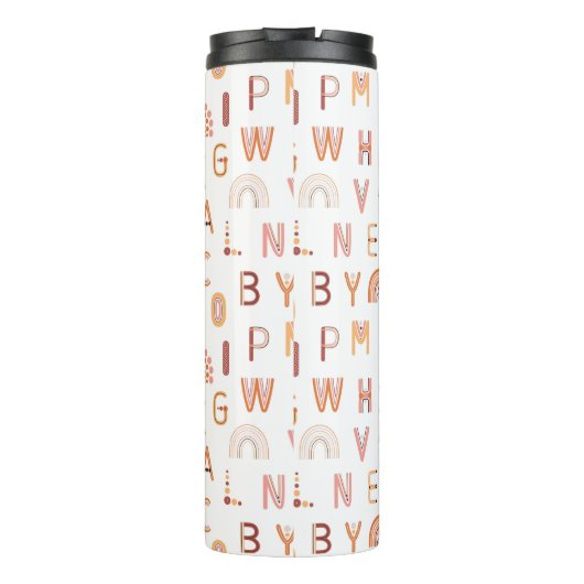 Fun Rainbow Alphabet Muster Thermosbecher (Rückseite)