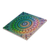 Fun Rainbow and Hearts Mandala Fliese (Seite)