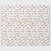 Fun Rainbow Bird Geschenkpapier (Flach)