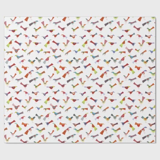 Fun Rainbow Bird Geschenkpapier (Flach)