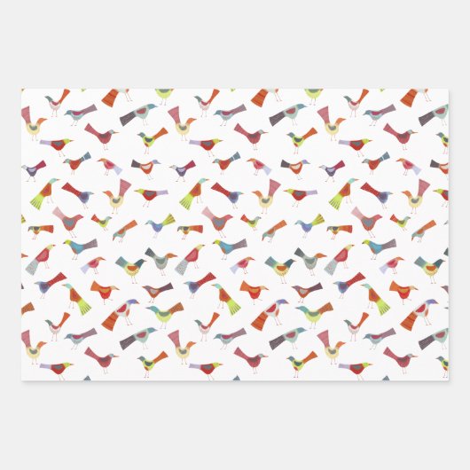 Fun Rainbow Bird Geschenkpapier Set (Vorderseite)
