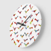 Fun Rainbow Bird Große Wanduhr (Winkel)