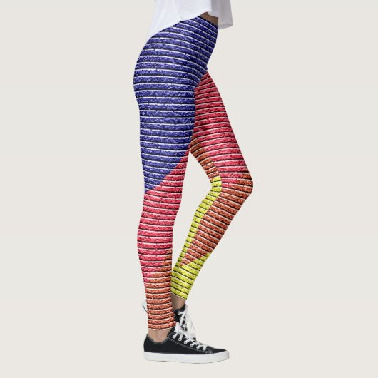 Fun Rainbow Bricks Muster farbenfroh Leggings (Rechts)