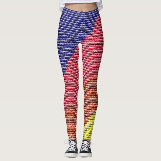 Fun Rainbow Bricks Muster farbenfroh Leggings (Vorderseite)