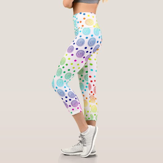 Fun Rainbow Circles Capri Leggings (Links)