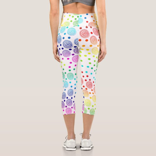 Fun Rainbow Circles Capri Leggings (Rückseite)