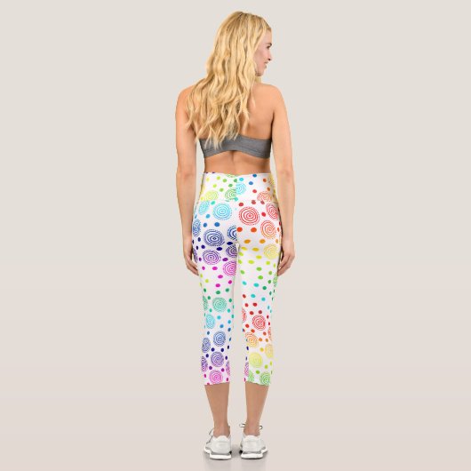 Fun Rainbow Circles Capri Leggings (Rückseite)