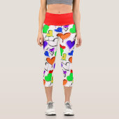 Fun Rainbow Colorful Hearful Capri Leggings (Vorderseite)