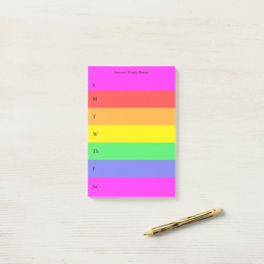 Fun Rainbow Custom Planer gefärbt Post-it Klebezettel (Auf Schreibtisch)