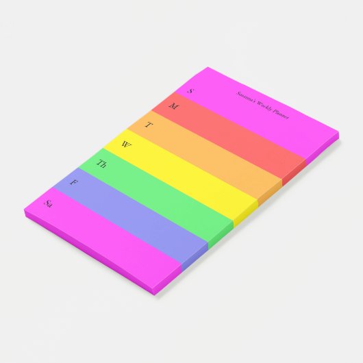 Fun Rainbow Custom Planer gefärbt Post-it Klebezettel (angewinkelt)