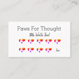Fun Rainbow Dog Walking Dog Grooming Loyalty Card Treuekarte