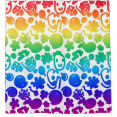 Fun Rainbow farbene Spiralen stehen auf weißem Hin Duschvorhang (Vorderseite)