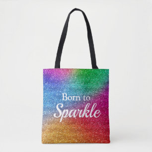 Fun Rainbow Glitzer Geboren zu Sparkle Luxus Tasche
