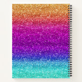 Fun Rainbow Gradient Glitzer Luxury Journal Notizblock (Rückseite)