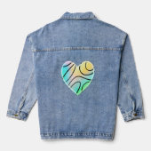 Fun Rainbow Heart Women's Jeansjacke (Rückseite)