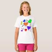 Fun Rainbow Hearts T-Shirt (Vorne ganz)