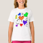 Fun Rainbow Hearts T-Shirt (Vorderseite)