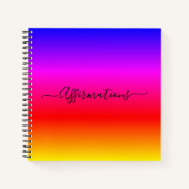 Fun Rainbow mit Black Typografy Affirmations Notizblock
