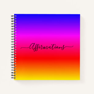Fun Rainbow mit Black Typografy Affirmations Notizblock