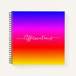 Fun Rainbow mit White Typografy Affirmations Notizblock
