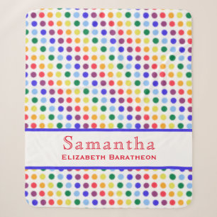 Fun Rainbow Polka Dot Muster Personalisiert Name Sherpadecke