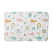 Fun Rainbow & Rain Cloud Pattern Badematte (Vorderseite)