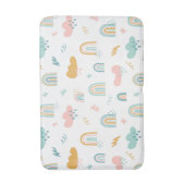 Fun Rainbow & Rain Cloud Pattern Badematte (Vorderseite Vertikal)