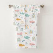 Fun Rainbow & Rain Cloud Pattern Badhandtuch Set (Insitu)