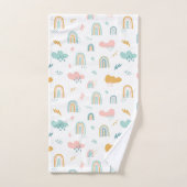 Fun Rainbow & Rain Cloud Pattern Badhandtuch Set (Handtuch)