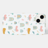 Fun Rainbow & Rain Cloud Pattern Case-Mate iPhone Hülle (Rückseite (Horizontal))