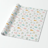 Fun Rainbow & Rain Cloud Pattern Geschenkpapier (Ungerollt)