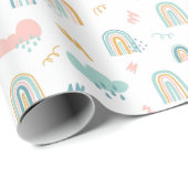 Fun Rainbow & Rain Cloud Pattern Geschenkpapier (Rolleneckpunkt)