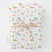 Fun Rainbow & Rain Cloud Pattern Geschenkpapier Set (Beispiel)
