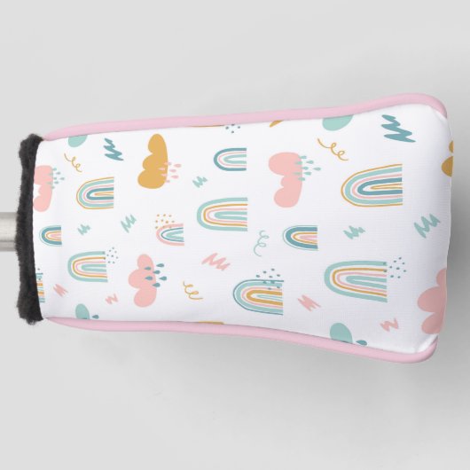 Fun Rainbow & Rain Cloud Pattern Golf Headcover (Vorderseite)