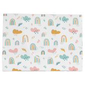 Fun Rainbow & Rain Cloud Pattern Große Geschenktüte (Rückseite)