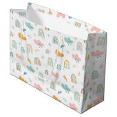 Fun Rainbow & Rain Cloud Pattern Große Geschenktüte (Vorderseite Schrägansicht)