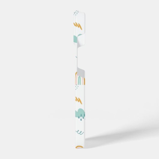 Fun Rainbow & Rain Cloud Pattern iPhone Hülle (Linke Seite)