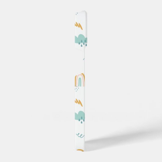 Fun Rainbow & Rain Cloud Pattern iPhone Hülle (Rechte Seite)