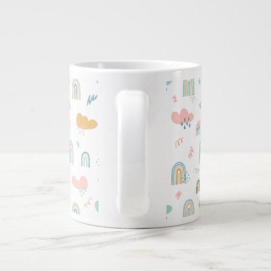 Fun Rainbow & Rain Cloud Pattern Jumbo-Tasse (Rückseite)