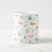Fun Rainbow & Rain Cloud Pattern Jumbo-Tasse (Vorderseite)